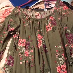Floral print long sleeve shirt